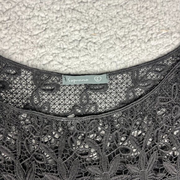 Soprano Lace Sleeveless Black Dress Womens Size Large Made in the USA - Picture 5 of 10